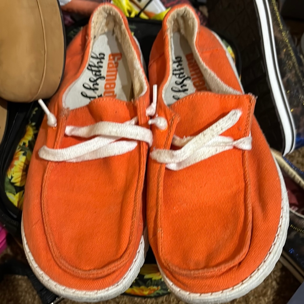 Gypsy Jazz Orange Sneakers Casual Moccasin-Inspired